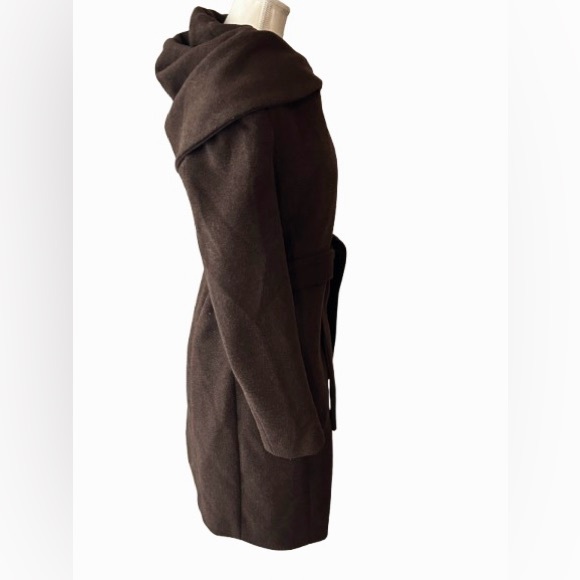 COLE HAAN Brown Wool Coat Jacket SZ 4 XS Small Designer Brown Wool Blend Fall - Picture 4 of 12